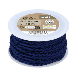 Sznurek 4 mm x 10 m pleciony ciemnoniebieski Suki