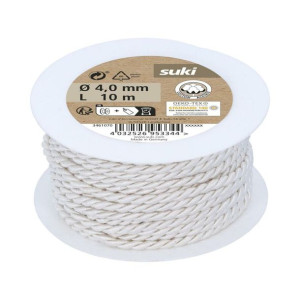 Sznurek 4 mm x 10 m pleciony biały Suki