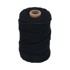 Sznurek bawełniany 3 mm x 50 m pleciony czarny Suki