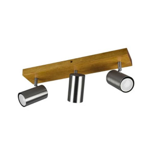 Listwa reflektorowa Marley srebrna z drewnem GU10 Trio