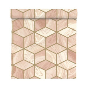 Tapeta Geometryczna 3D 248951 beżowa papierowa