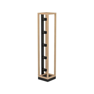 Lampa podłogowa Elgort czarny z drewnem 5 x E27 Inspire