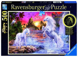 Ravensburger Puzzle 500el Świecące Jednorożec