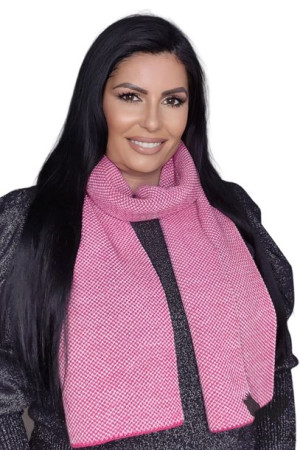 SZALIK DAMSKI - jakościowa przędza - zimowy kolor malinowy - HELENA