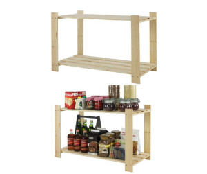 Regał na książki drewniany B07R 50x90x38 2 półki Naturalny Drewno sosnowe