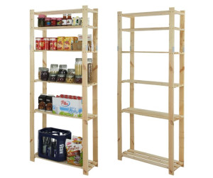 Regał na książki drewniany B27R 200x80x28 6 półek Naturalny Drewno sosnowe