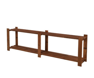 Regał na książki drewniany B04R 50x170x28 2 półki Brązowy Drewno sosnowe