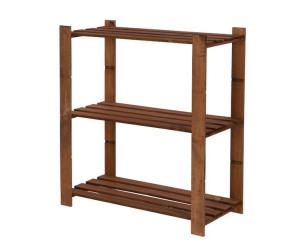 Regał na książki drewniany B21R 90x80x38 3 półki Brązowy Drewno sosnowe