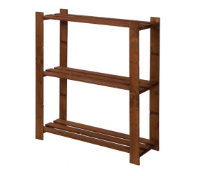 Regał na książki drewniany B26R 90x80x28 3 półki Brązowy Drewno sosnowe