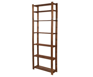 Regał na książki drewniany B28R 220x80x28 7 półek Brązowy Drewno sosnowe