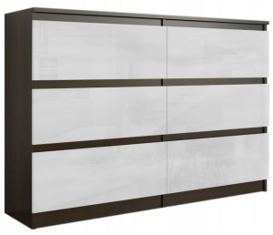 Duża KOMODA 120CM SZAFKA 6 SZUFLAD Wenge Połysk