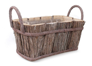 Prostokątna Osłonka Drewniana Z Uchwytami 34x17x15/22 Cm