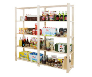 Regał na książki drewniany B03R 170x170x38 5 półek Naturalny Drewno sosnowe