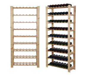 Regał na butelki drewniany B22R 170x80x28 9 półek Naturalny Drewno sosnowe