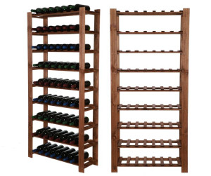 Regał na butelki drewniany B22R 170x80x28 9 półek Brązowy Drewno sosnowe