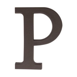 Litera P wys.9 cm plastikowa brązowa