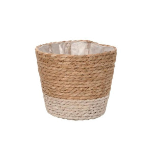 Osłona doniczki koszyk Moroccan 17,5cm naturalny biały