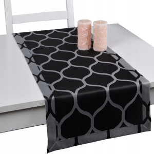 Elegancki pas CASABLANCA LUX 40x140 czarno-srebrny