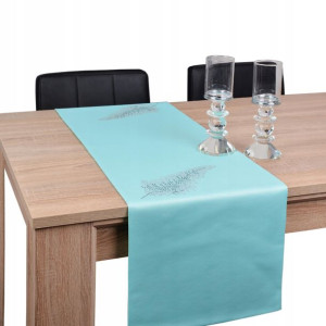 Pas dekoracyjny LIŚĆ 40x180 plamoodporny miętowy