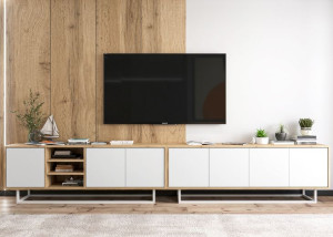 Szafka RTV Loft Komoda RTV Loft Biały MAT 300 cm