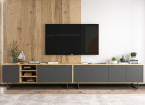 Szafka RTV Loft Komoda RTV Loft Grafit MAT 300 cm