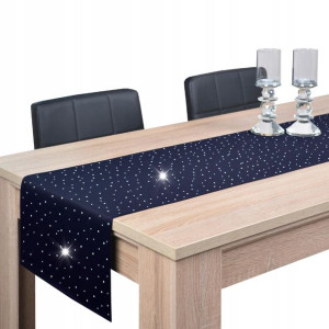 pas dekoracyjny SZAFIR 40x140 granatowy + srebro