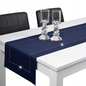 Pas GLAMOUR 38x160 granatowy + złoto