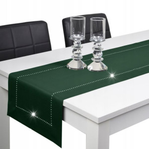 Pas GLAMOUR 38x180 zielony ciemny + złoto
