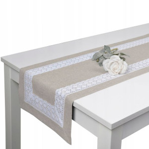 plamoodporny pas z koronką SEWILLA 40x140 beż