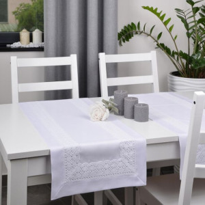 plamoodporny pas z koronką SEWILLA 40x160 biały