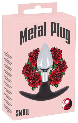Metalowy korek analny z silikonową podstawą You2Toys mały