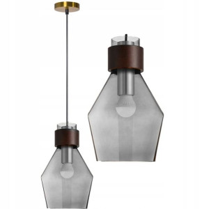 Lampa Wisząca Sufitowa Szklana Szara Grey