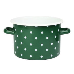 Garnek emaliowany POLKA zielony 3l