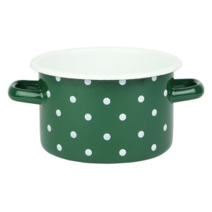 Garnek emaliowany POLKA zielony 2l