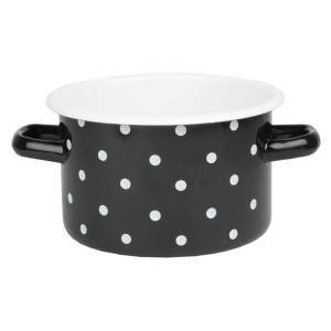 Garnek emaliowany POLKA czarny 2l