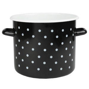 Garnek emaliowany POLKA czarny 7l