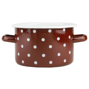 Garnek emaliowany Polka bordowy 2 l