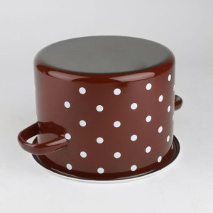 Garnek emaliowany Polka bordowy 3 l