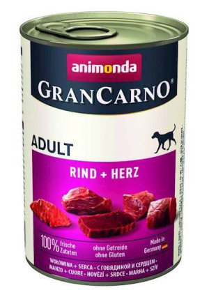 ANIMONDA GranCarno Adult Dog smak: Wołowina i serca 400g
