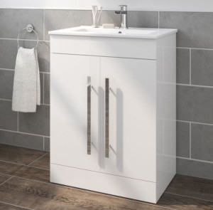 Szafka Łazienkowa 60 Cm Biały Połysk pod umywalkę Avon