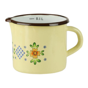 Kubek emaliowany z dziubkiem Stella kremowy 500 ml