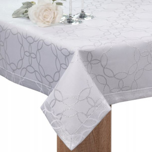 obrus dwustronny plamoodporny MODERN 110x160 biały