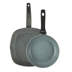 Zestaw patelni granitowych TOPFANN: grillowa 28cm + patelnia 24cm