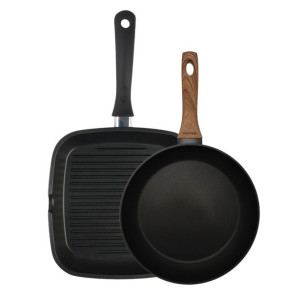 Zestaw patelni TOPFANN: grillowa 24cm + patelnia Prestiż 28cm