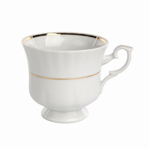 Filiżanka porcelanowa CHODZIEŻ Iwona złoty pasek 220 ml