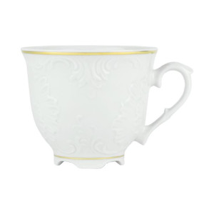 Filiżanka porcelanowa ĆMIELÓW Rococo złoty pasek 250 ml