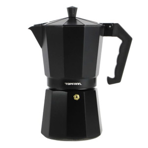 Kawiarka aluminiowa TOPFANN na 9 filiżanek espresso czarna 450 ml