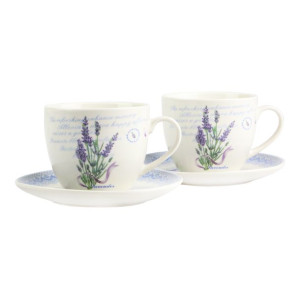 Komplet 2 filiżanek ze spodkami Lawenda 250 ml