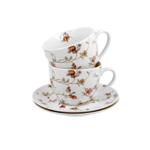 Komplet 2 filiżanek porcelanowych ze spodkami DUO Safa 280 ml