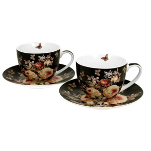 Komplet 2 filiżanek porcelanowych ze spodkami DUO Warda 280 ml